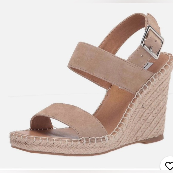 Steve Madden Uri Suede Espadrille Wedge Sandals. Size 8, Tan. NWT - Picture 2 of 7